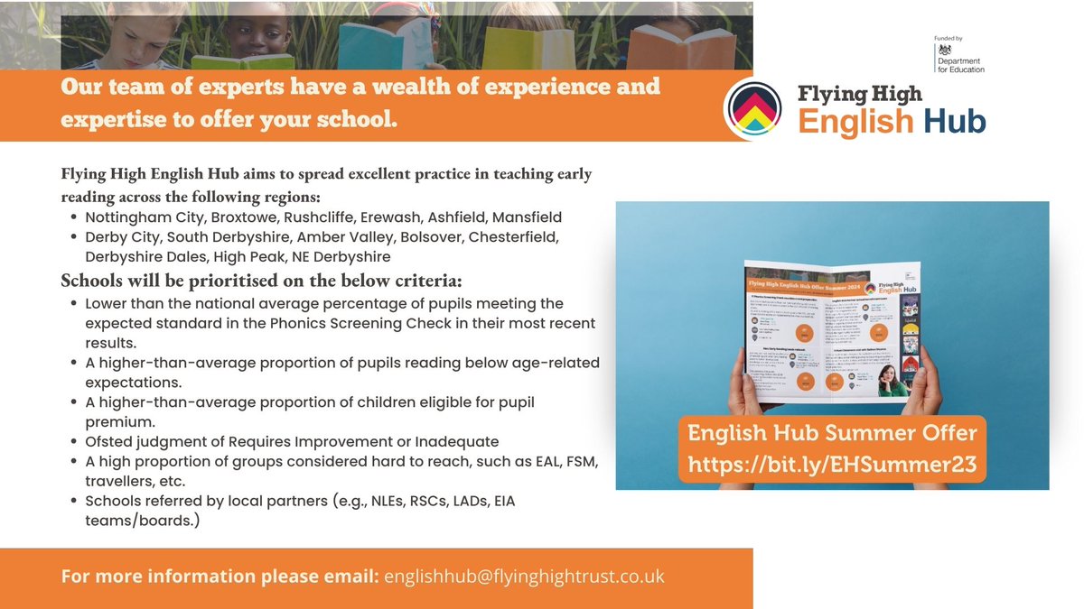 This Thurs @educationgovuk is visiting our brilliant @HubFlying at @HorsendalePS. We're looking forward to showing phonics in action, KS2 English teaching & @Mr_P_Teach highlighting connections with the work of @PriorityLit 🤩

#Primaryenglish #phonics #Englishteaching