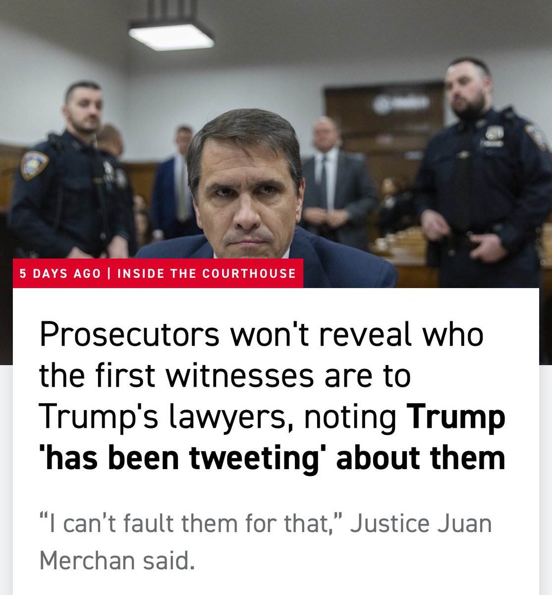 Prosecutors say Trump tweeting about witnesses violates gag order—but he wasn't allowed to know who they were.