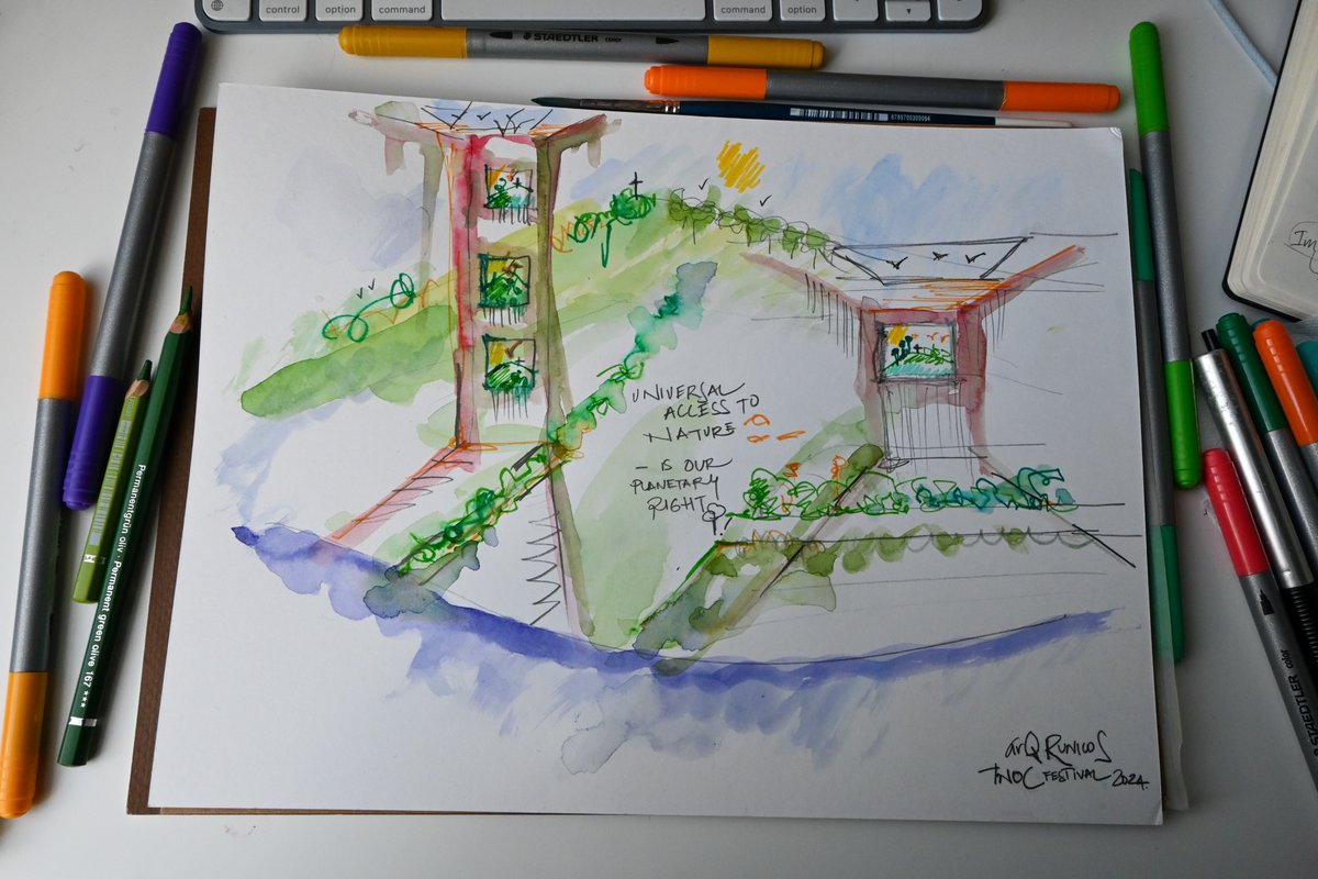 RunicoS's tweet photo. Sometimes my drawings are not that abstract ! Yesterday, “Imagining ADAPTATION to Climate Change through Art”, a thoughtful workshop by @IMAGINEAdapt  at @TNatureOfCities  2024 festival. See my ideal city ‘abstraction’ &amp; a sketch of my city #Montreal #JetaimeMTL https://t.co/QCiVxtUzs0