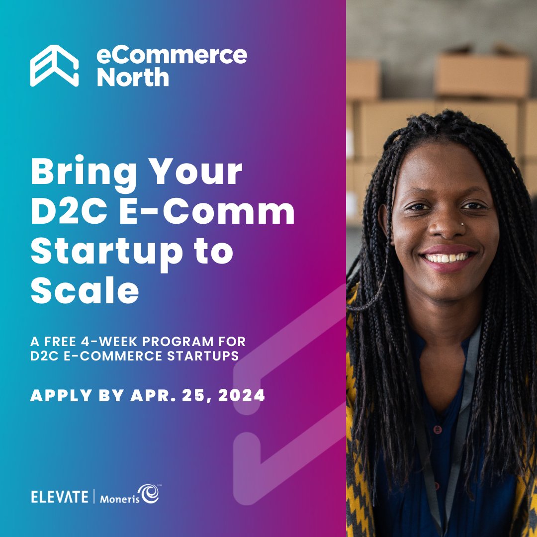 🚨 Only a few days left to apply to @ElevateTechCA eCommerce North Innovator Challenge, supported by Moneris. Get four weeks of programming for #founders and pitch for one of 3 $1500 #grants to support your #ecommercebusiness. 👉 Learn more: spr.ly/6019ZSoax