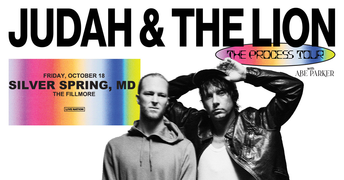 The countdown is on! 🙌 Join Judah & the Lion at The Fillmore Silver Spring on Friday, October 18 for The Process Tour! With special guest Abe Parker. Tickets on sale Friday, April 26 at 10am local! 💜❤ livemu.sc/3Q7uSOP