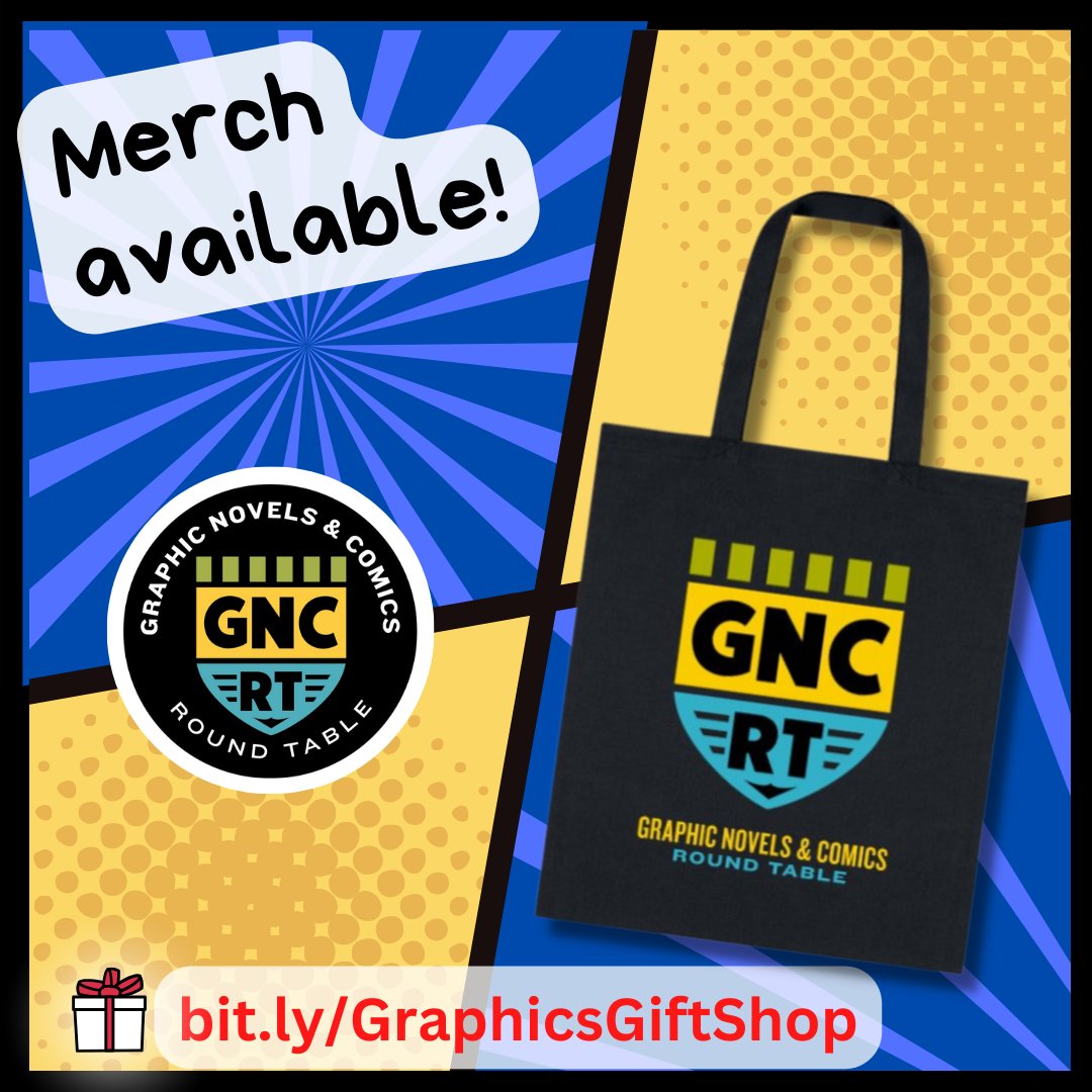 Show how much you love and advocate for comics! (We all know reading comics is reading, right? Right!?) Wear that sentiment to show your support for reading comics with this new design from the ALA's Graphic Novels & Comics Round Table. alagraphics-gift-shop.myspreadshop.com/gncrt