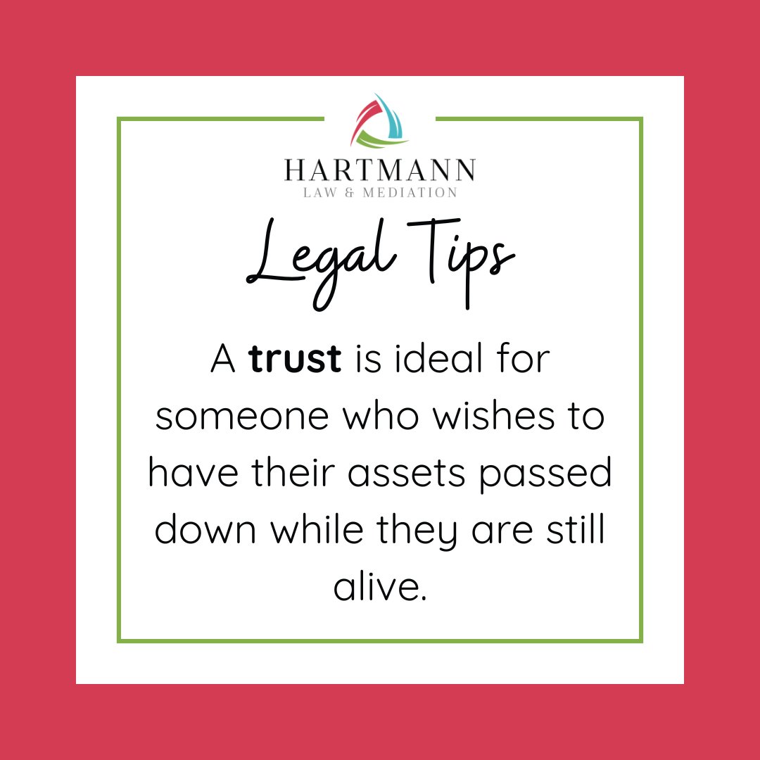 Having a trust also helps take advantage of possible tax benefits. 

Trusts will avoid probate and keep your assets safe from someone contesting your choices. 

#LegalTips #KCMO