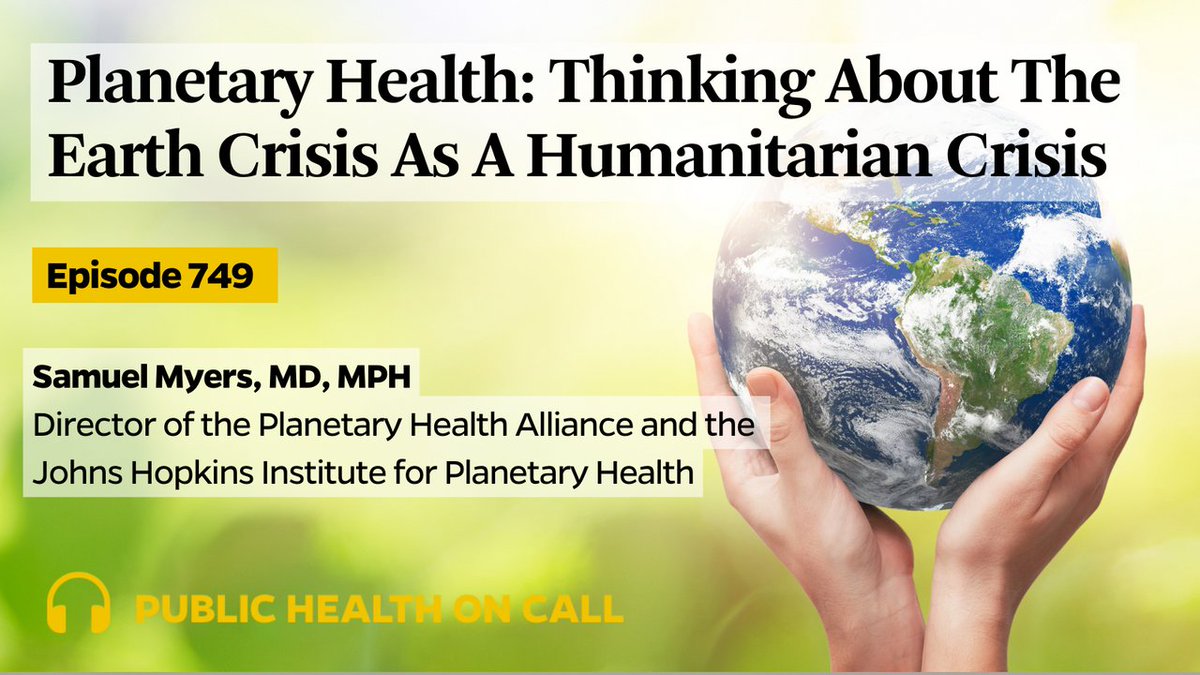 On the subject of #EarthDay, Sam Myers, director of the @JohnsHopkins Institute for Planetary Health and the @PH_Alliance, talks about the concept of planetary health—understanding how the state of the earth affects the health of us all. johnshopkinssph.libsyn.com/749-planetary-…