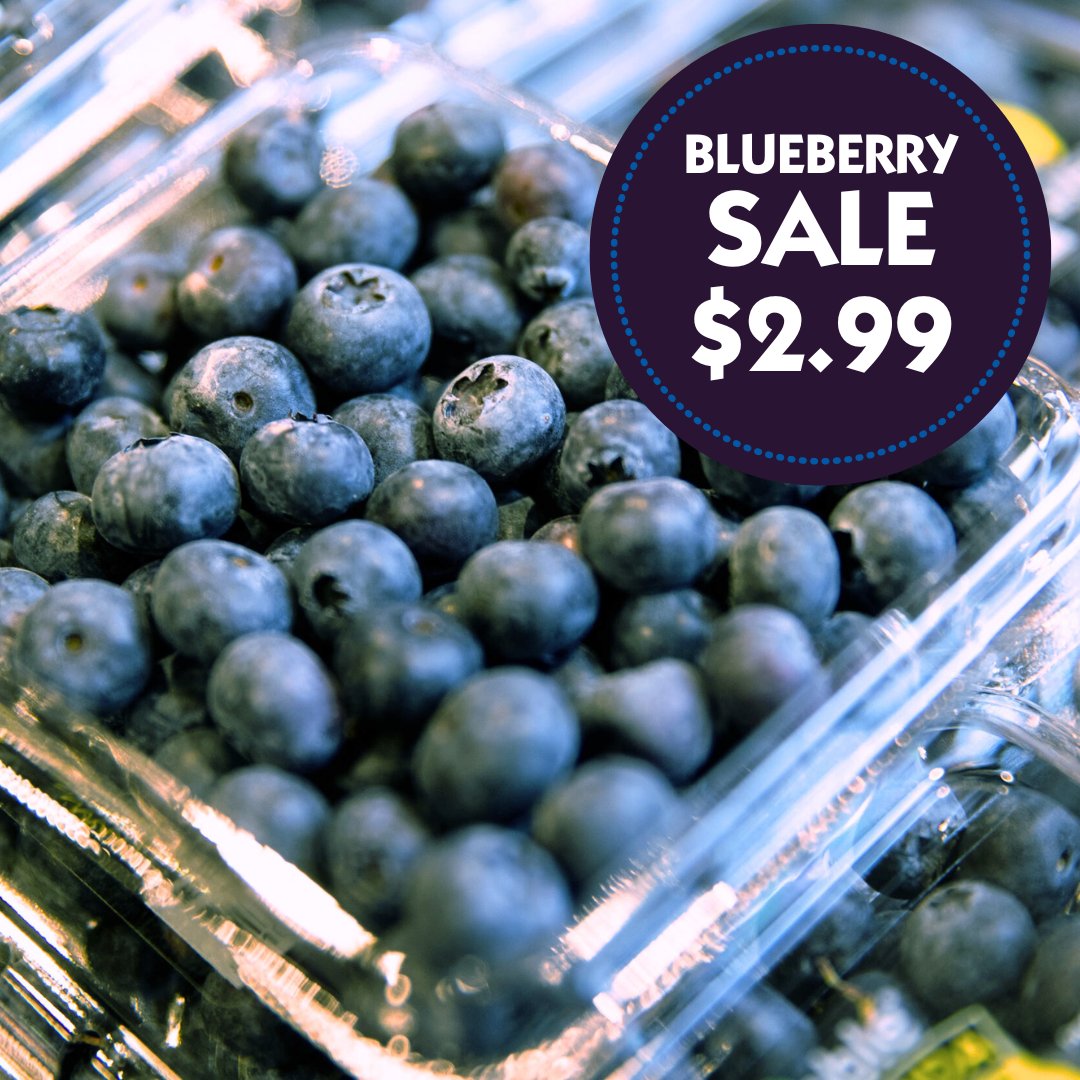 Blueberries are on sale this week! Get a 1 pint container for $2.99 (save $1) See more deals at shopmarketbasket.com/weekly-flyer