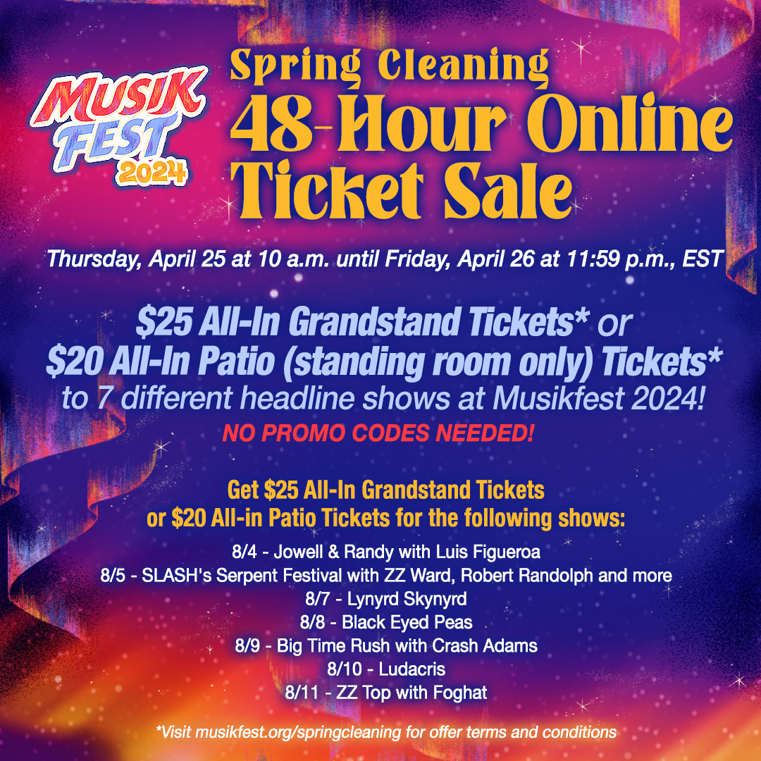 Spring cleaning: the perfect excuse to grab your Musikfest tickets! 🌷🎟️ Don't miss out on this 48-hour sale kicking off on Thursday, April 25th! For terms and conditions, visit👉 brnw.ch/21wJ5wg