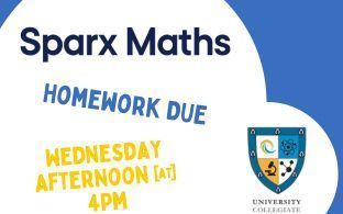 Maths_UCS's tweet photo. Don’t forget - Your Sparx homework is due this Wednesday at 4pm! #SparxMaths @sparxmaths https://t.co/nYTS6VEMEl