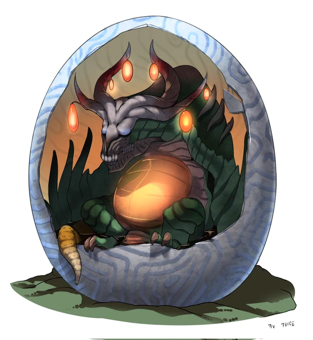 ドラゴンの日 王道ドラゴン描かなくなって久しい…モンスターデザイン目指してた。