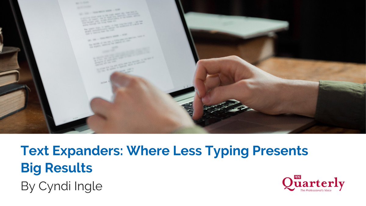 In the newest issue of APG Quarterly, author Cyndi Ingle takes a look at text expanders and the benefits of using them for your genealogy business. Members can read this article and the rest of the March 2024 issue at apgen.org; go to Publications> APGQ Archive.