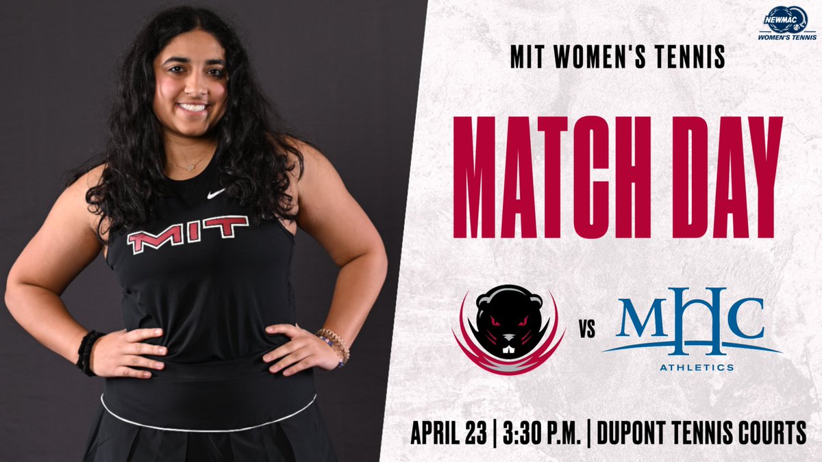 MATCH DAY! No. 11 @MITWTennis hosts @mhclyons today at 3:30pm at the DuPont Tennis Courts. #RollTech > Live Results: tinyurl.com/ycxz9tj6