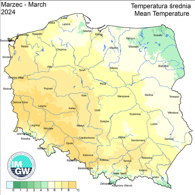 Suchy i bardzo ciepły czyli podsumowanie marca 2024 w Polsce.