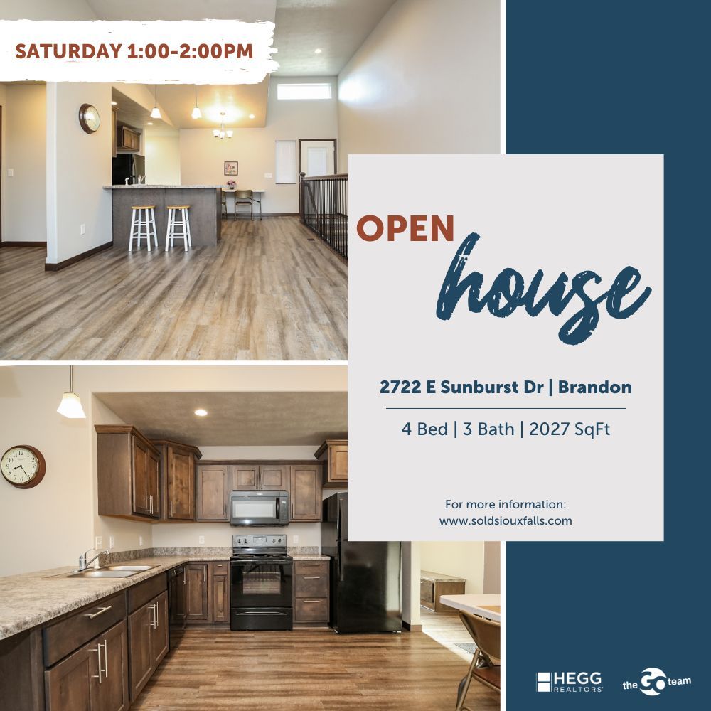 🏡 Open House | Saturday | 1:00 - 2:00PM
📍 2722 E Sunburst Dr | Brandon
Come check out this fantastic twin-home in Brandon! It features soaring vaulted ceilings, open floor plan and spacious family room. Don't miss this one!!
#openhouse #thegoteam #twinhome