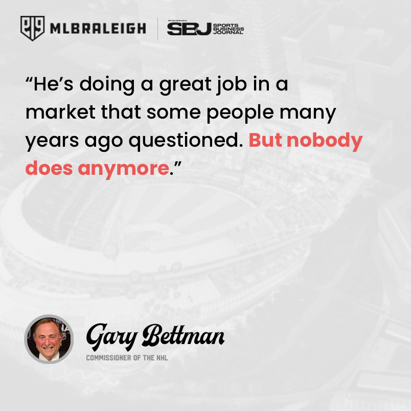 MLBRaleigh's tweet photo. In case you missed last week's @SBJ feature on @Canes owner Tom Dundon and his quest to bring #MLB2NC, here are some of the important quotes.
https://t.co/VZ3ttRpHEG
#RaleighOnDeck #StateOfBaseball https://t.co/LYdnsCH7Dw