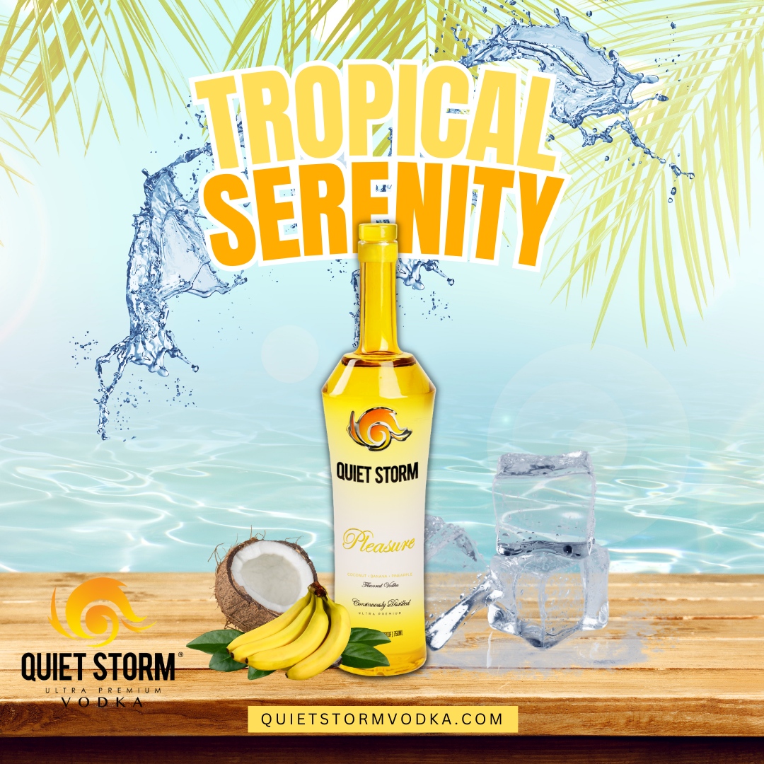 Immerse yourself in the tropical serenity of <a href="/QuietStormVodka/">Quiet Storm® Vodka</a>. 

Let each sip transport you to sun-kissed shores and lush paradises, where tranquility meets refinement in every glass. 🌴🍹