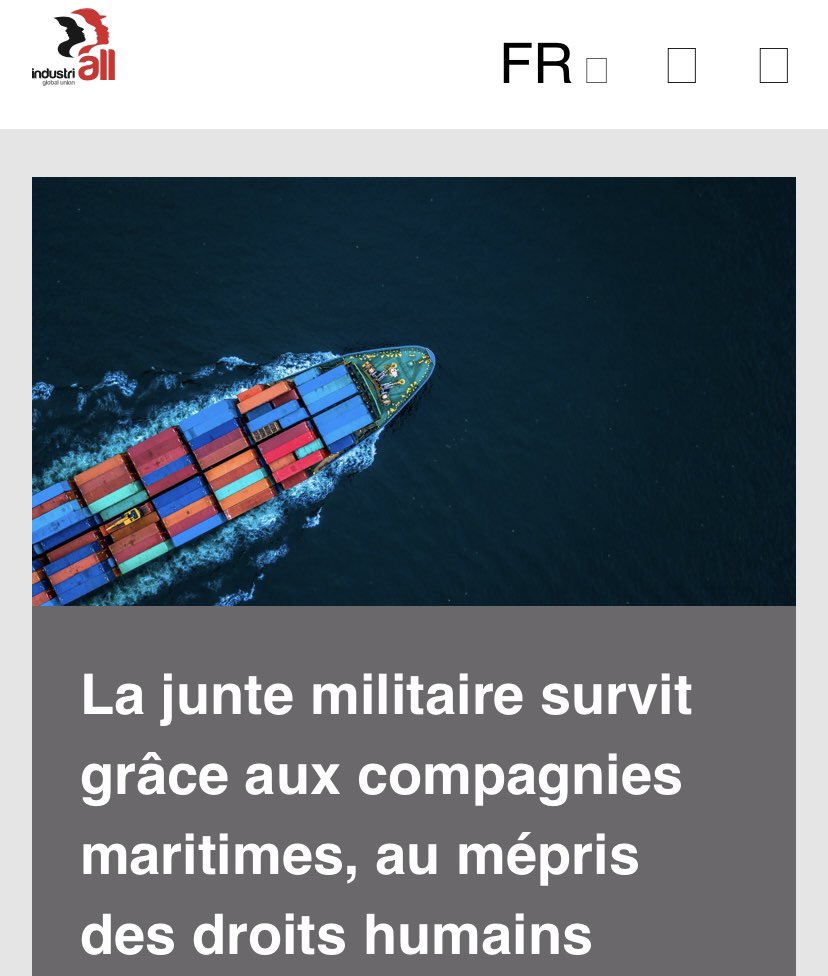 👉Ts les conteneurs transportés sur vos 🚢appartiennent à des acolytes des militaires parce qu'ils sont les seuls à pvr encore travailler
👉Tt le carburant que vous embarquez au 🇲🇲 vous est vendu par des gens dont les noms figurent sur les listes de sanctions 🇺🇸🇬🇧
#Avectoimyanmar