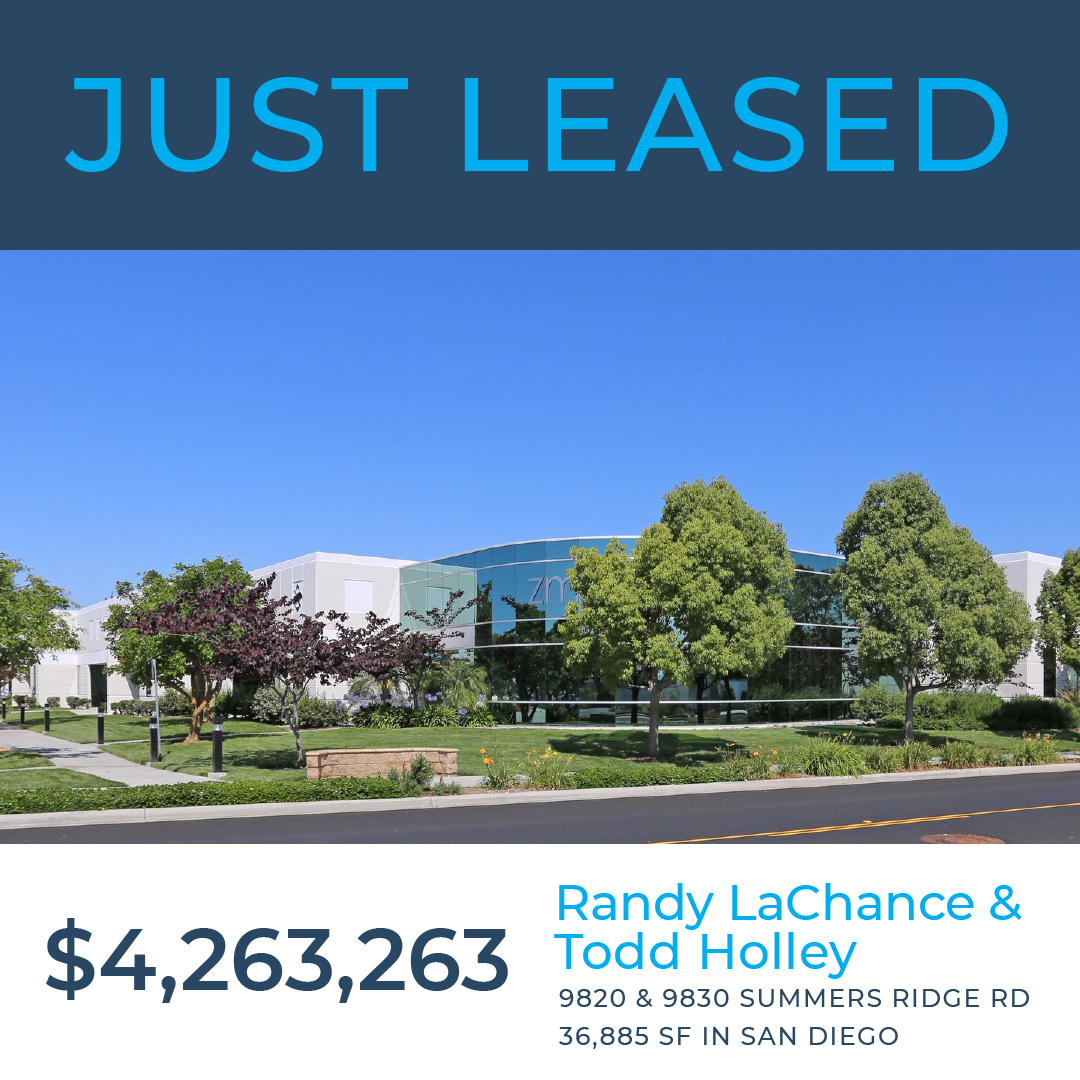 Great job! Randy LaChance & Todd Holley repped the landlord in a $4.26M lease of this 36,885 SF building.

#voitrealestate #voitsandiego #crebroker #realestate #commercialrealestate #socalrealestate #californiarealestate #commerciallease #industrial #landlordrepresentation #sior