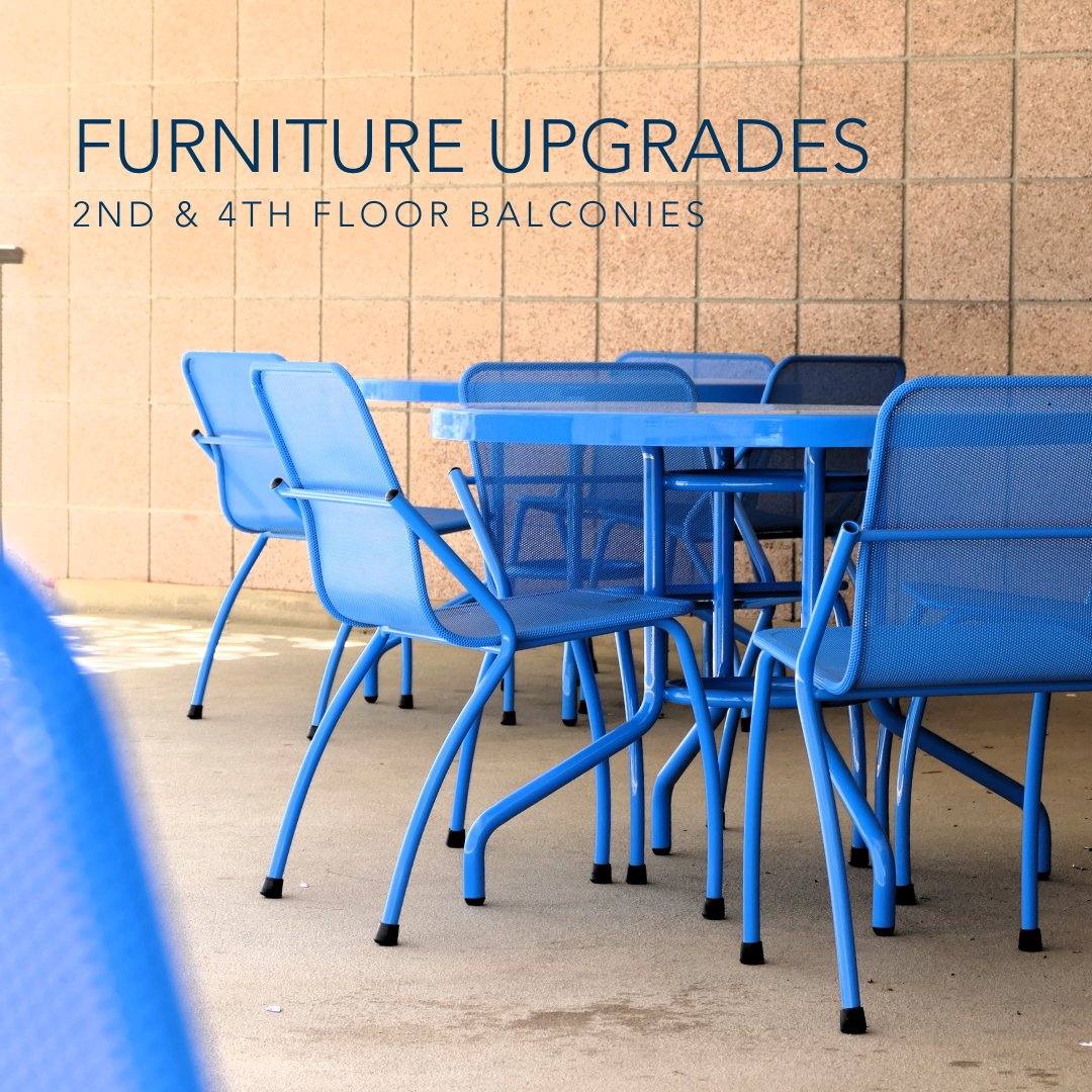 Patio makeover alert! Our balconies on the 2nd and 4th floors Ocean Side have received furniture upgrades. Check out the newly refurbished powder blue chairs and new stainless steel tables when you get the chance! #UCSBLibrary #UCSB #UCSBSantaBarbara