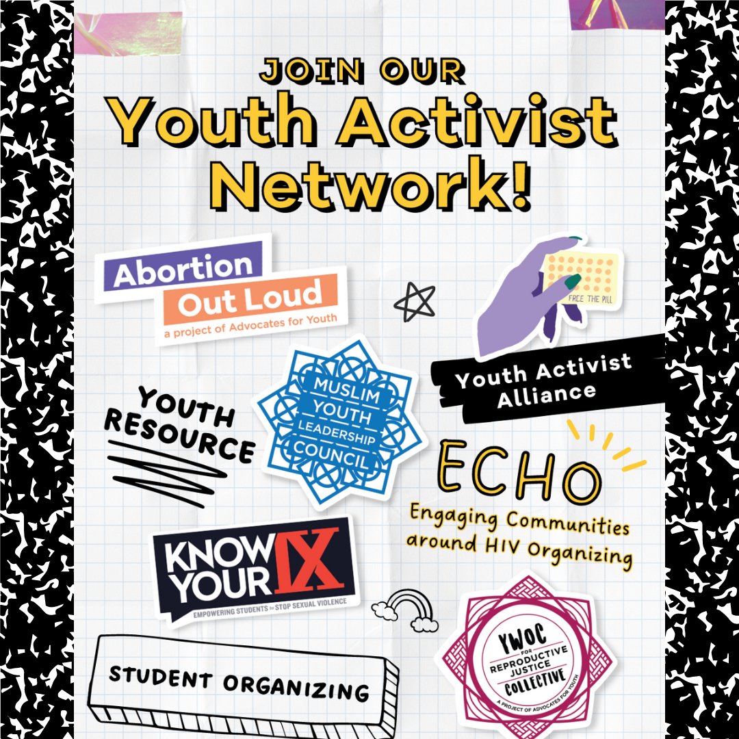 📢 COUNCIL ROLLCALL📢 Our Youth Activist Network is made up of 8 councils such as: ⭐ Abortion Out Loud ⭐ ECHO ⭐ Free The Pill ⭐ Know Your IX ⭐ MyLC ⭐Student Organizing ⭐ YouthResource ⭐ YWOC4RJ Check out the full council description and apply! advocatesforyouth.org/program-applic…