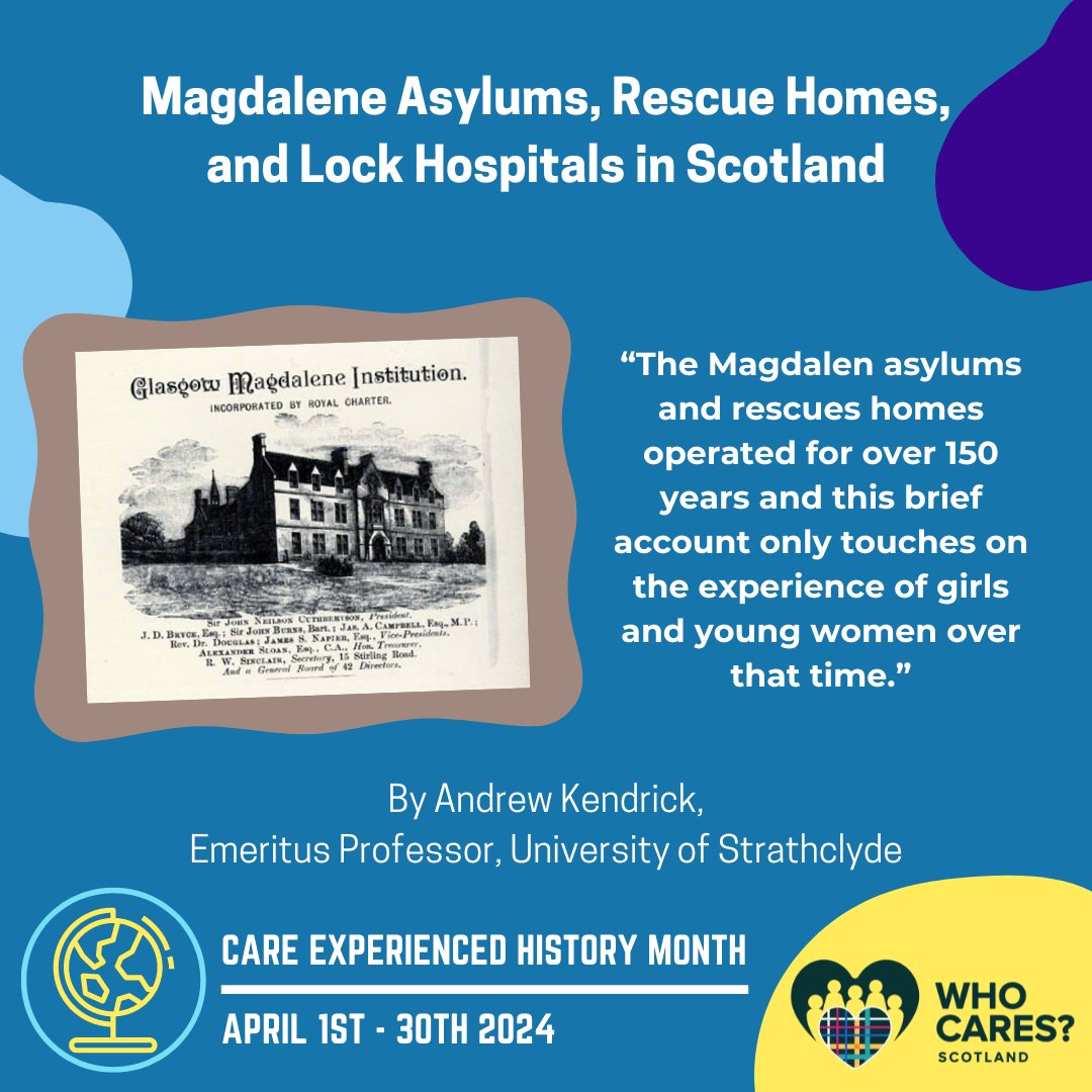 From moral rehabilitation to laborious routines, learn about the workings of Scotland's Magdalene Asylums and Rescue Homes in this blog by Prof. Andrew Kendrick for Care Experienced History Month. whocaresscotland.org/blog/magdalene…