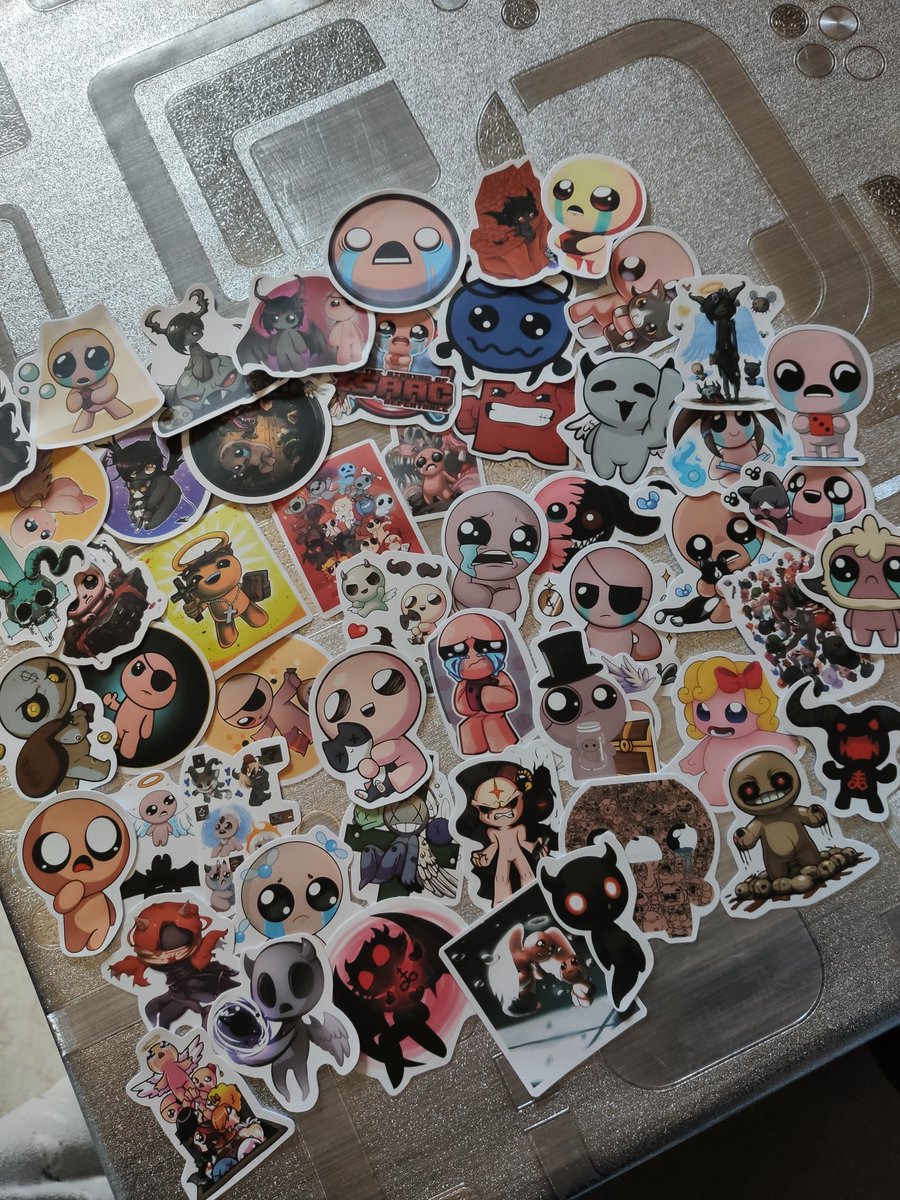 Did I just get a full set of 55 burger stickers and a full set of 50 Isaac stickers? Yep ♡
