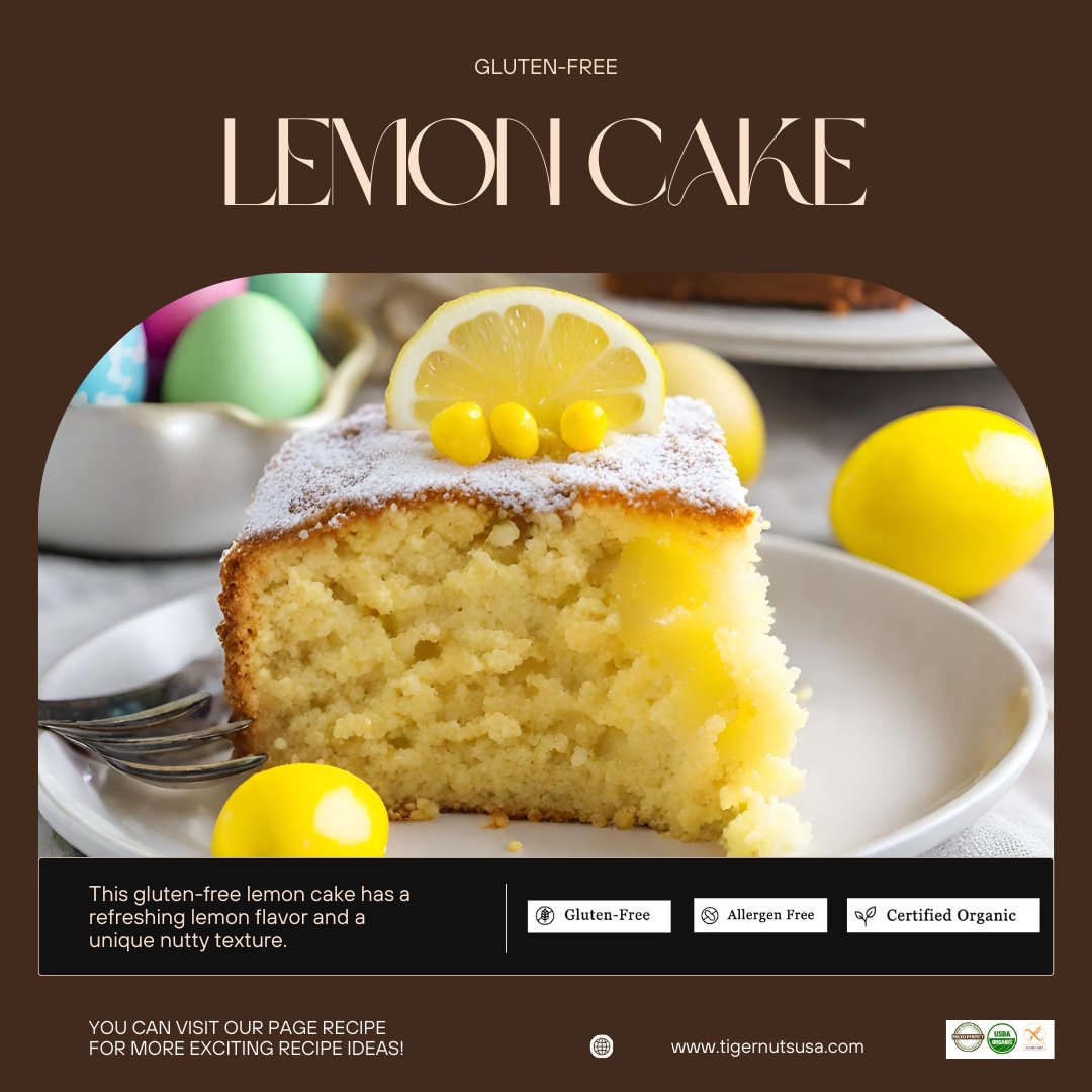 Pucker up for this bright & delicious gluten-free lemon cake! 🍰

Recipe: ➡️ tigernutsusa.com/blogs/dessert-…

#glutenfreecake #lemoncake #dessertgoals #tigernuts  #allergyfriendly #bakingfromscratch