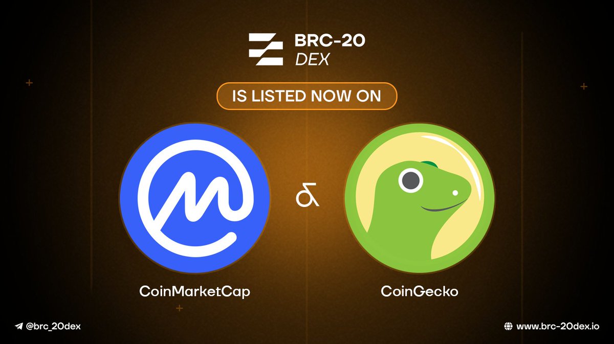 It's our pleasure to announce that $BD20 is now listed on @CoinMarketCap and @coingecko. Feel free to check out the token price and more data there! 🔷CMC: coinmarketcap.com/currencies/brc… 🟢 CG: coingecko.com/en/coins/brc-2… #BRC20DEX #BD20 #BTC