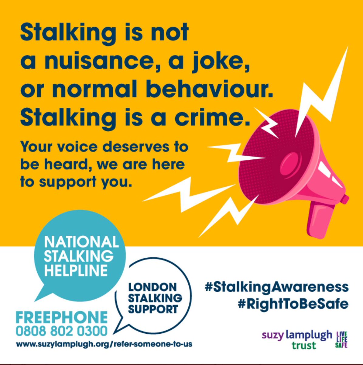 #NSAW2024
#StalkingAwareness
#RightToBeSafe

Let's share and raise awareness.