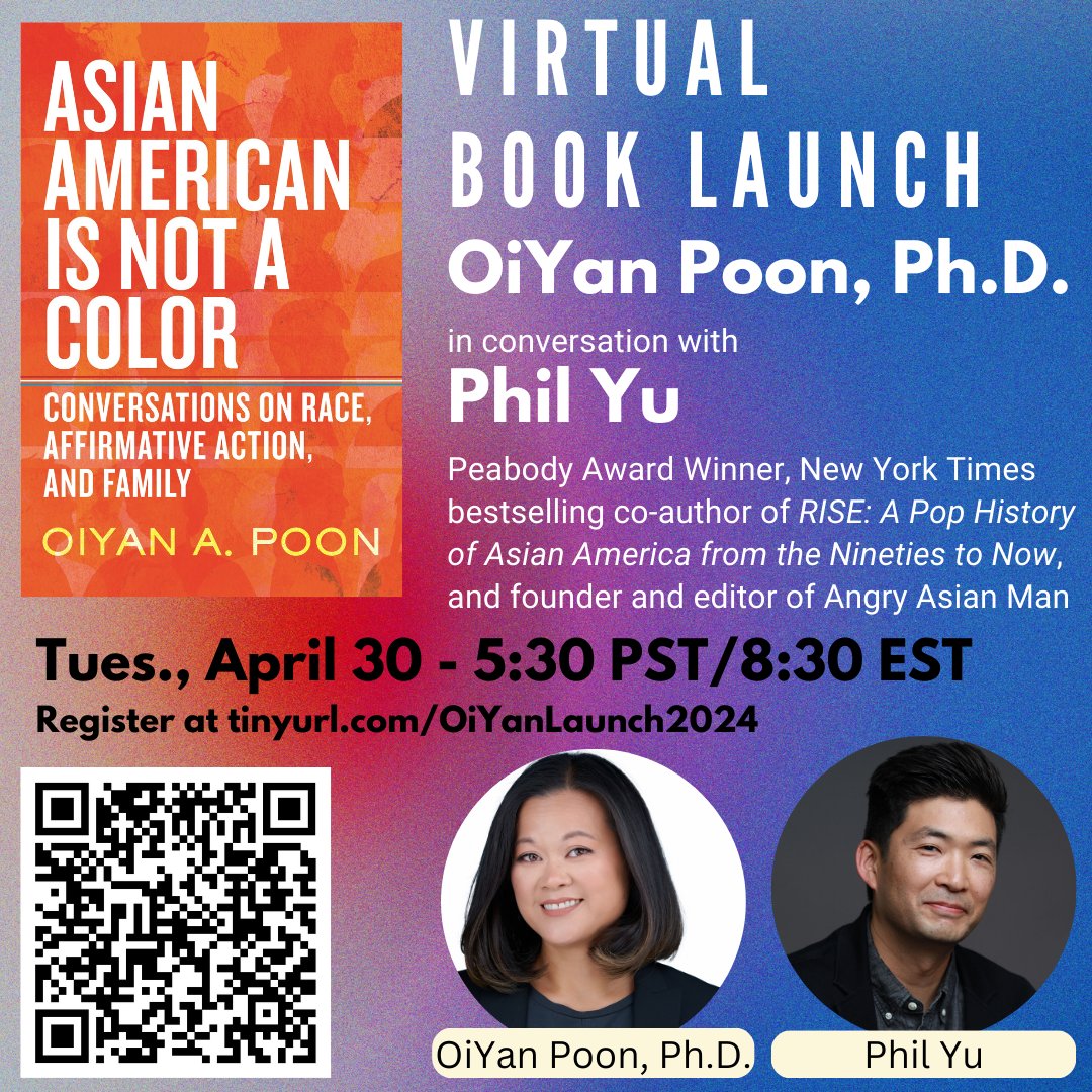 Are you ready for AAPI Heritage Month? Join me and @angryasianman on Heritage Month Eve - April 30, 8:30 p.m. EST/5:30 p.m. PST - for the virtual book launch of my new book!