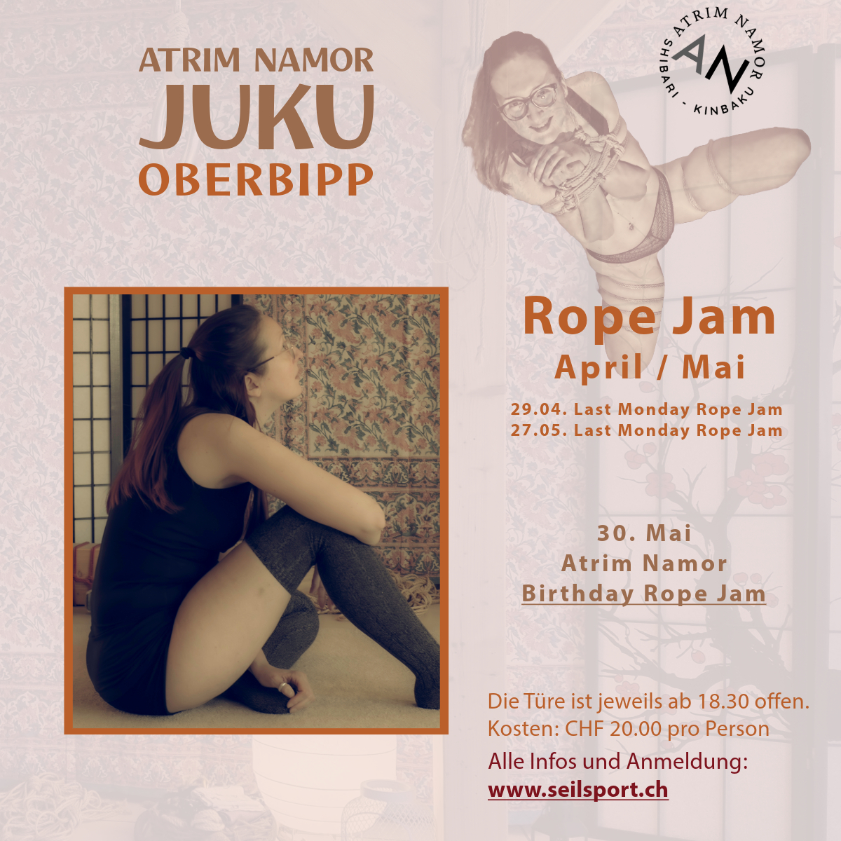 Last Monday Rope Jam vom 29.04. und 27.05. Besonders hinweisen möchte ich auf den Jam vom 30. Mai. Dieser ist ein Tag nach meinem Geburtstag. Bitte meldet euch, ob und wann ihr dabei seid. Infos auf seilsport.ch
