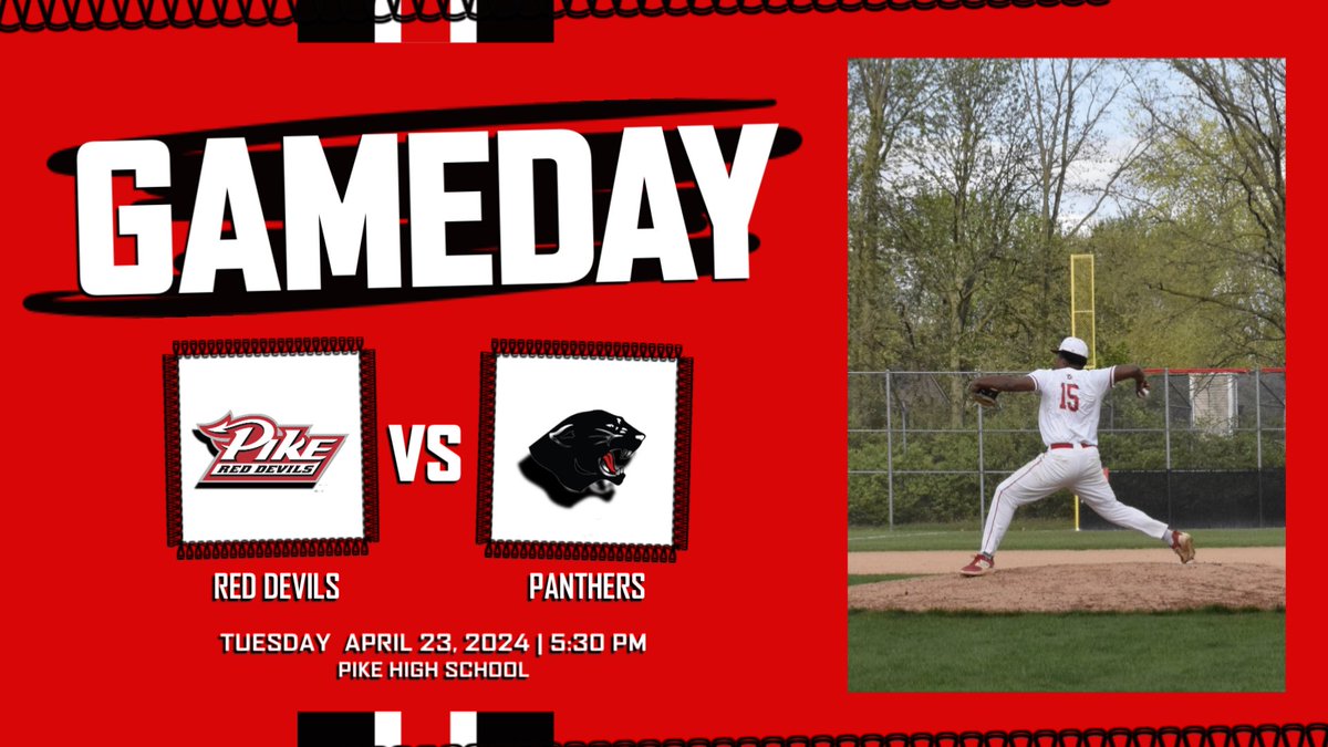 It’s Game Day! ⚾️ » Baseball 🆚 » @panthersnc 📍 » PHS ⏱ » 5:30 PM #PikeRedDevilsRise