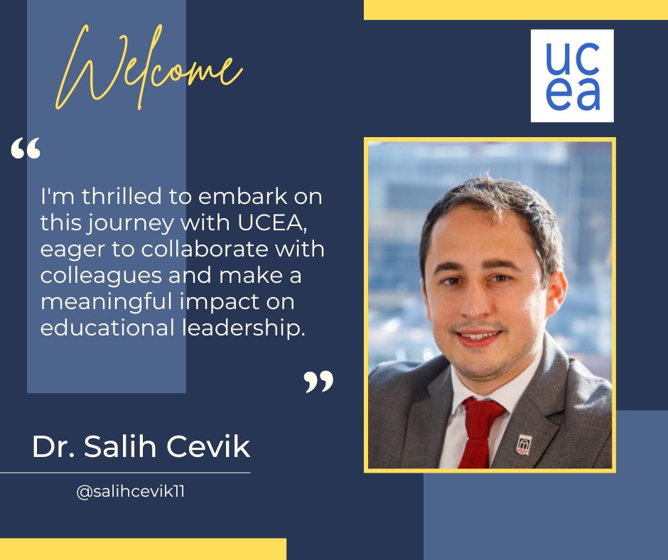 UCEA (@ucea) on Twitter photo Meet Dr. Salih Cevik, our new Post-Doctoral Research Associate at UCEA HQ!
With expertise in Ed. Admin. and Policy from University of Georgia, Salih is dedicated to research and policy to craft a brighter future in education! <a href="/DrMoniByrne/">Mónica Byrne-Jiménez</a> <a href="/salihcevik11/">Salih Cevik</a>
ucea.org/headquarters.p… Meet Dr. Salih Cevik, our new Post-Doctoral Research Associate at UCEA HQ!
With expertise in Ed. Admin. and Policy from University of Georgia, Salih is dedicated to research and policy to craft a brighter future in education! <a href="/DrMoniByrne/">Mónica Byrne-Jiménez</a> <a href="/salihcevik11/">Salih Cevik</a>
ucea.org/headquarters.p…