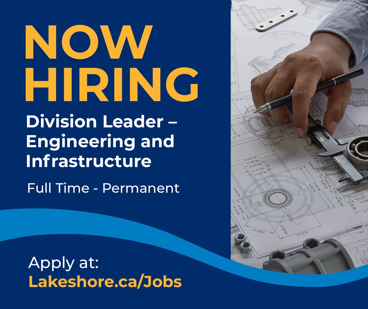 Join #TeamLakeshore as the Division Leader - Engineering and Infrastructure! 🛠️

For more information or to apply online, visit:
can232.dayforcehcm.com/CandidatePorta…