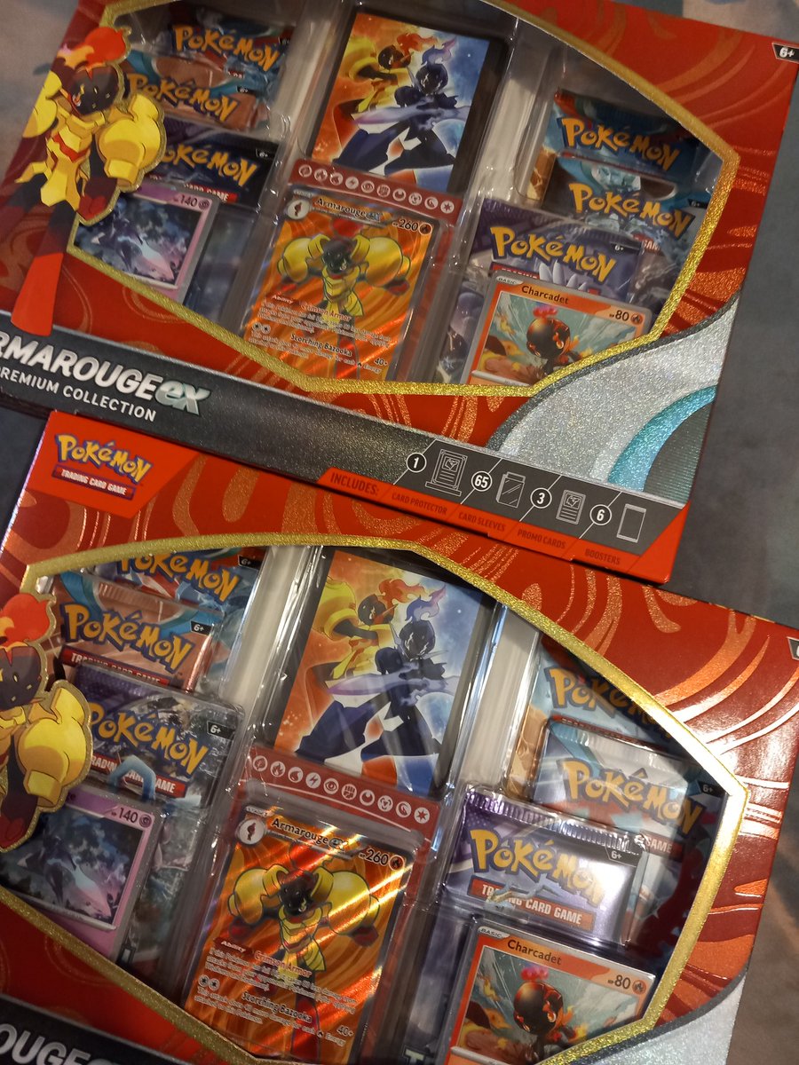 New in today for Pokemon fans. Armarouge EX Premium Collections.