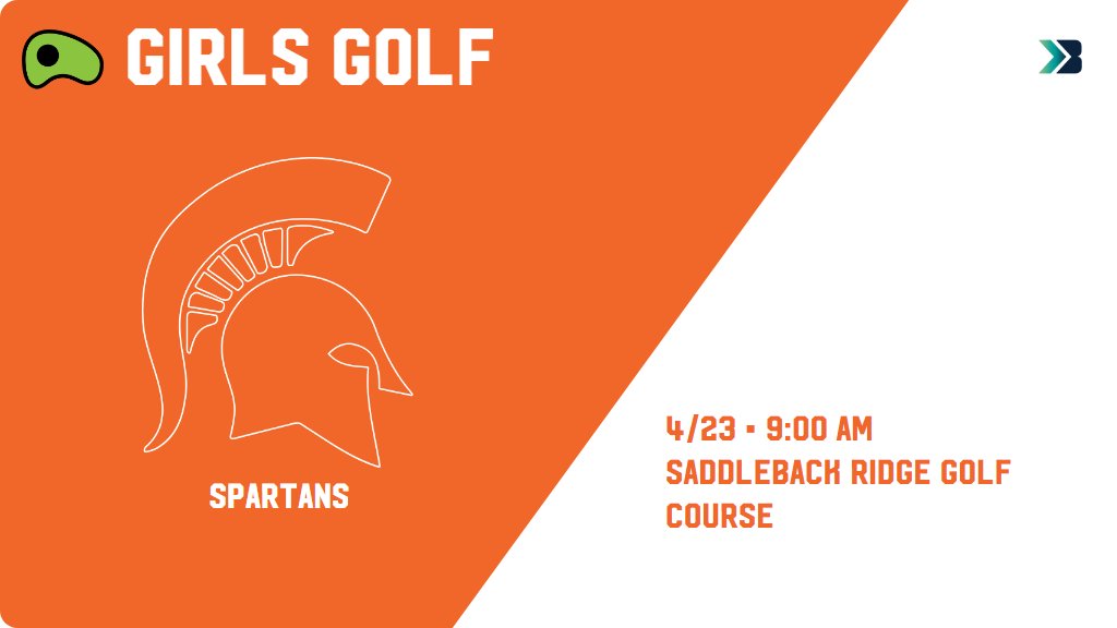 Girls Golf (Varsity) Meet Day! - Check out the event preview for the Solon Spartans. It starts at 9:00 AM and is at Saddleback Ridge Golf Course. gobound.com/ia/ighsau/ggf/…