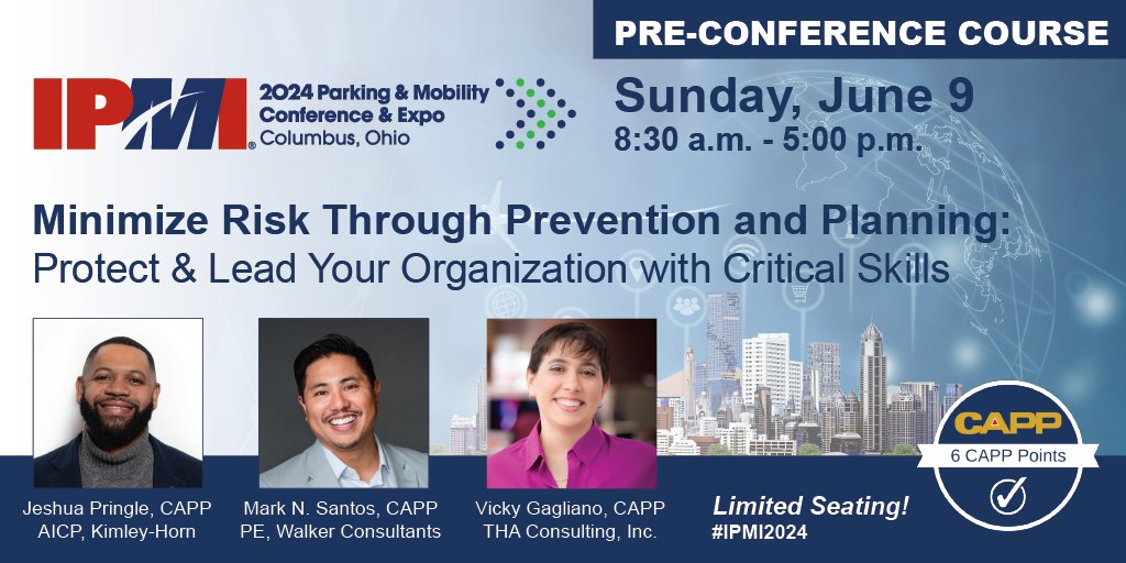 IPMI 2024 Parking & Mobility Conference & Expo: Don't miss out on your opportunity for LEARNING before the LEARNING! Seats are limited for these Sunday, 6/9 sessions - reserve your seat now & earn 6 CAPP Points while learning valuable, actionable lessons. ow.ly/8P6c50QMMYv