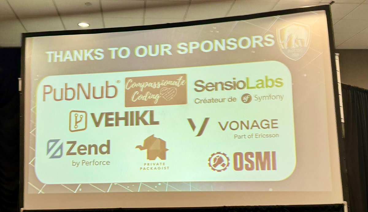 Thanks as always to the sponsors who plow so much value back into the community. #phptek