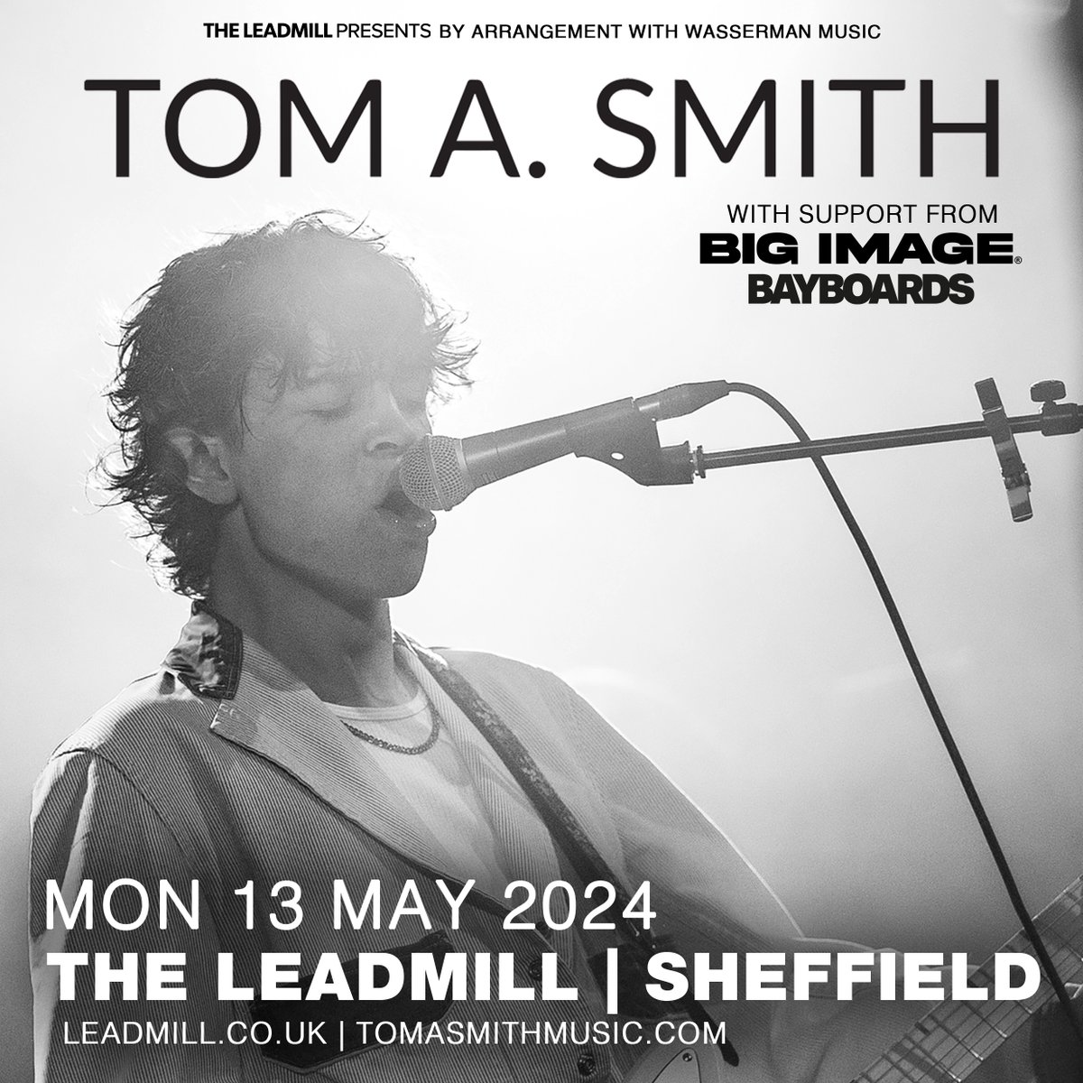 Talk about a stacked line-up 😅 Massive support for the upcoming @tomasmithmusic headliner by way of @bigimage and @bayboardsuk, you won't find a better bill for your Monday night 🎉 Treat yourself to a taste of the future, still tickets here > leadmill.co.uk/event/tom-a-sm…