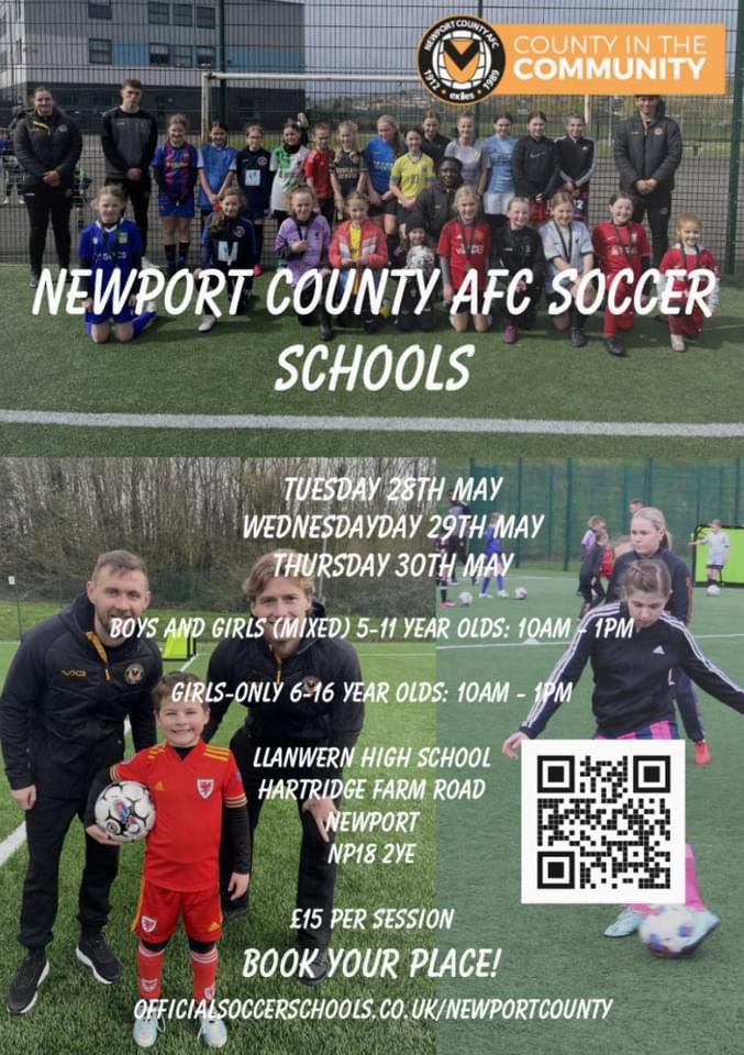 The Newport County AFC Soccer Schools return this May half term 🖤🧡 Click the link below to book your child on 👇 officialsoccerschools.co.uk/newportcounty/…