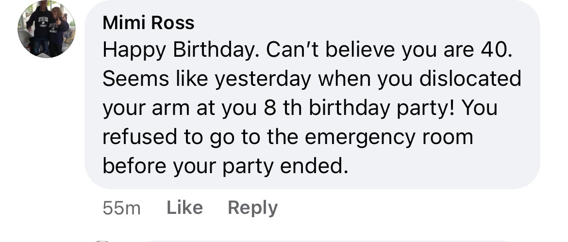 My mother’s Facebook commentary is unmatched. 🎉