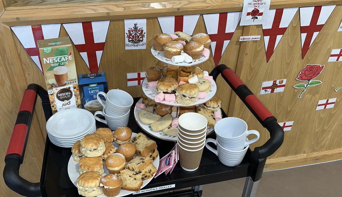 NickiKershaw87's tweet photo. Service users and staff on springwood have enjoyed afternoon tea for St Georgeโs day #teamribble @WeAreLSCFT @wearewoodview @MeganCunliffe2 @natski89 https://t.co/eSbRrQ28ag