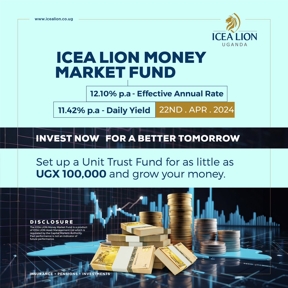 Start investing in the #ICEALIONUnitTrusts with as little as UGX 100,000 and watch your money grow. It's very practical and achievable 😎 #ICEALIONUg | Start Now