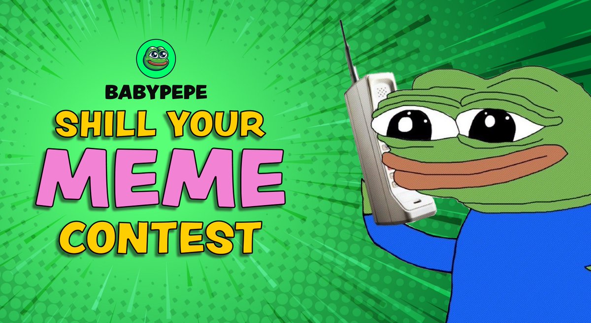 SHILL YOUR MEME CONTEST #1

Creative minds, ASSEMBLE! 

A new weekly contest. Starts every Monday and ends on Sunday. 3 Winners. $50 winning each. Winners will be selected every Sunday at midnight.

How to participate:
-Create a BabyPepe related meme (Pic, Video, GIF)
-Shill your