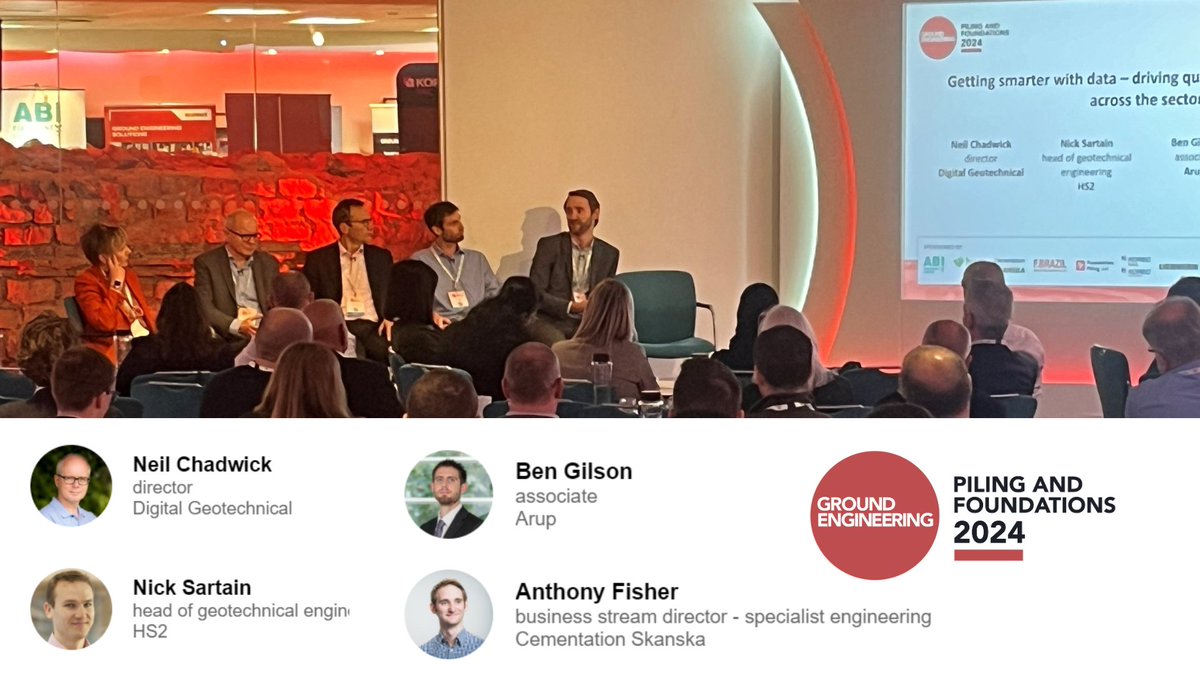 We are enjoying examination of the industry’s relationship with data in this dynamic panel discussion 'Getting smarter with data – driving quality and collaboration across the sector' Find out more: piling.geplus.co.uk/2024/en/page/p… #GEPiling