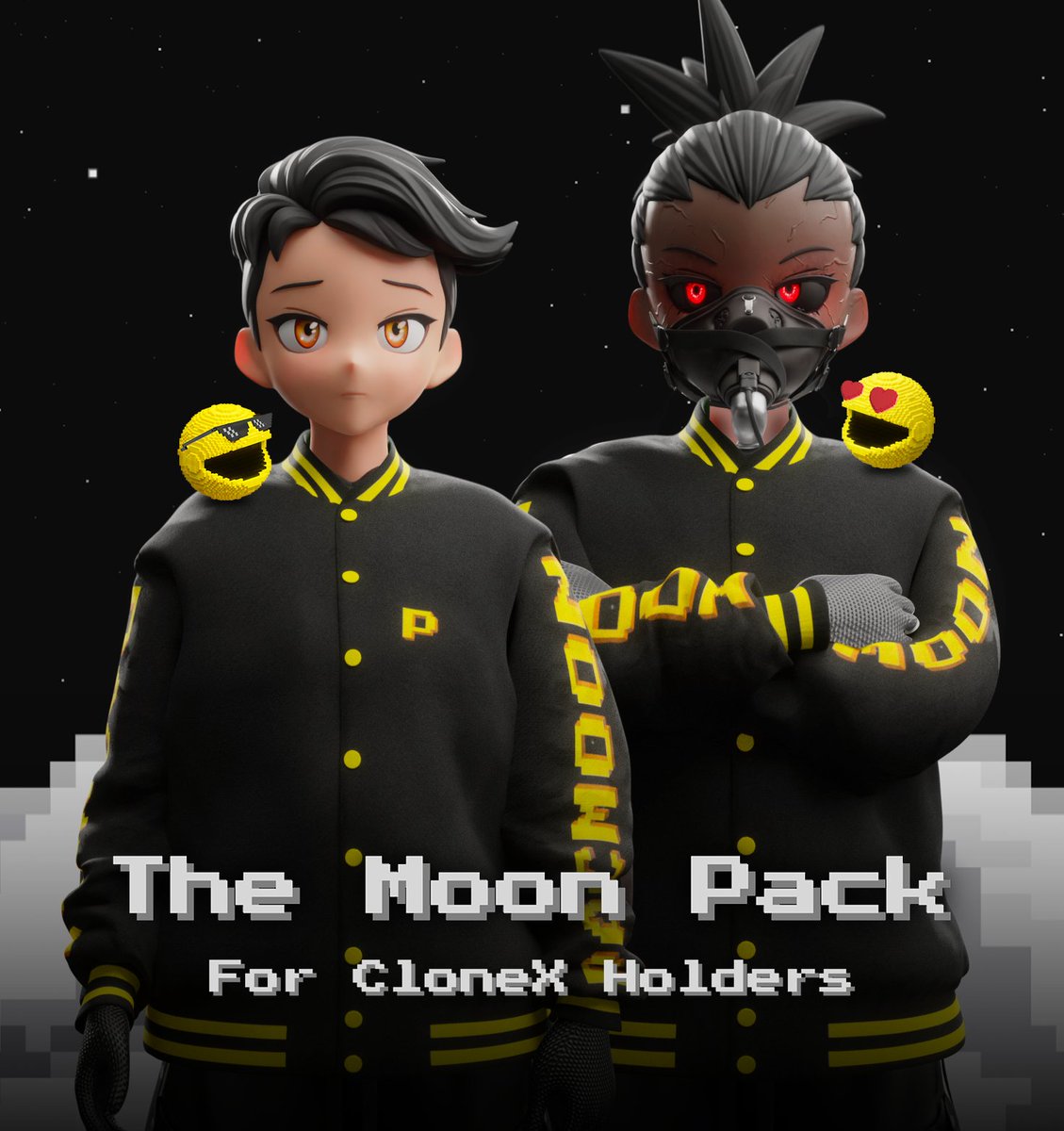 Are Clones ready for The Moon Pack @aalasady_ and I have been working on? I know Azukis are leading the way but it's almost time to show @pacmoon_ what Clones are made of 🌝 #gmoon #clonex