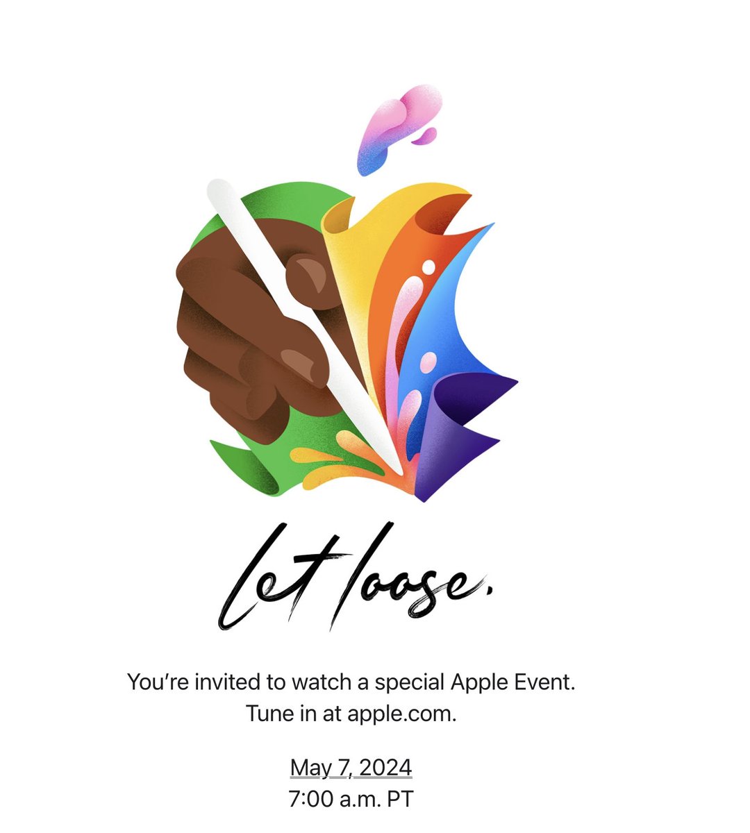 Apple just dropped a May 7th event in my inbox. Livestream. Probably iPad related