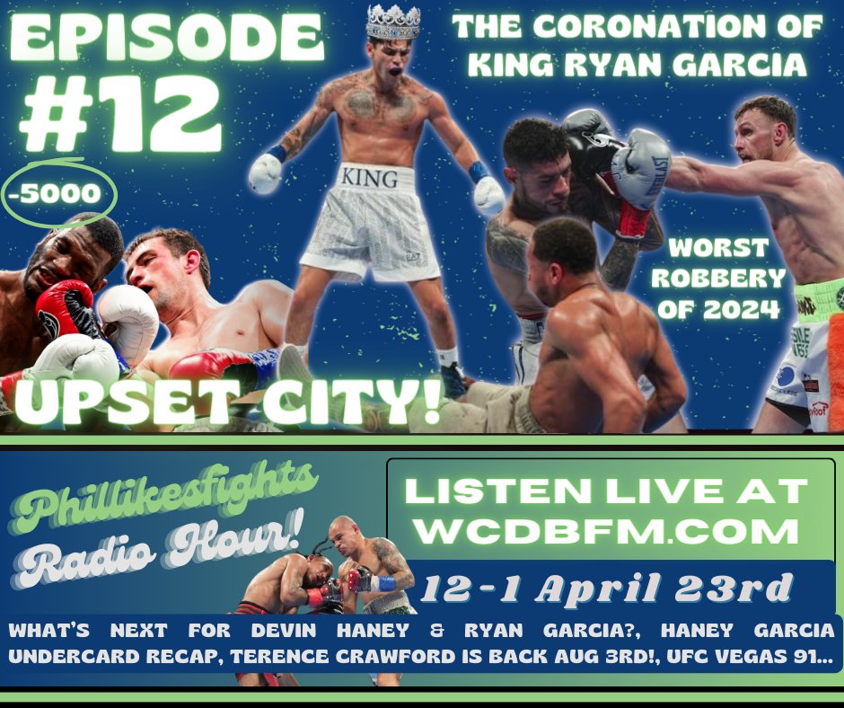 KING. RYAN. GARCIA. 👑 

he actually pulled it off... Let's talk about it!

Listen here ---> wcdbfm.com <--- 12-1 p.m. EST

#HaneyGarcia #CrawfordMadrimov #UFCVegas91 #RamirezBarthelemy #McGrailLeech