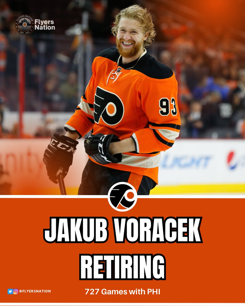 Congrats to Jakub Voracek on a great career 👏🎉

Voracek had 604 points (177 G, 427 A) in 727 games with Philadelphia.

He has the 5th most assists in #Flyers franchise history and the 10th most points 🫡

Voracek finishes with 806 points in 1,058 NHL games with CBJ and PHI.