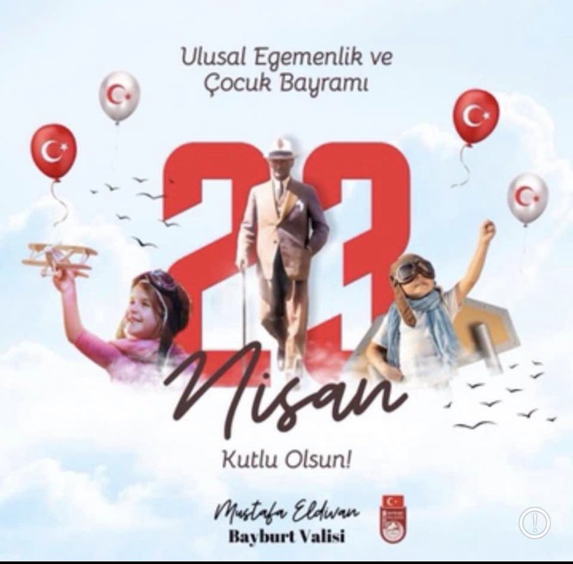#23Nisan Ulusal Egemenlik ve Çocuk Bayramı kutlu olsun.🇹🇷🎈 Türkiye Büyük Millet Meclisi'nin açılışının 104. yıl dönümünde Cumhuriyetimizin kuruluşunda hayatlarını ortaya koyan Gazi Mustafa Kemal Atatürk ve silah arkadaşlarını şükranla anıyorum. Ruhları şad olsun.