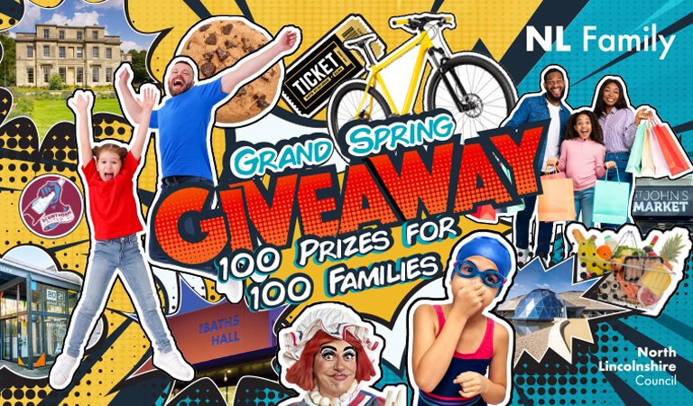 Entries for the Grand Spring Giveaway are closing soon! Don't miss your chance to win one of the 100 amazing prizes up for grabs, but hurry entries close midnight Saturday 27 April 2024. Visit our website and make sure you are in the running to win 👇 northlincs.gov.uk/family-hubs