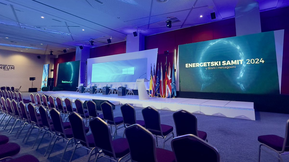 Less than 24 hours until the kickoff of the #EnergySummit2024 in BiH!   The summit will discuss energy transition, supply security, market development, trading systems, science and development, investment, network capacities, renewable energy sources, and energy efficiency.